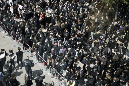 Demonstration 'Silent Demo' in Berlin