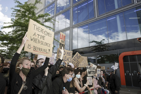 Demonstration 'Silent Demo' in Berlin