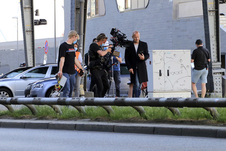 Dreharbeiten 'Blöd gelaufen - Danke für den Abschied' in Hamburg