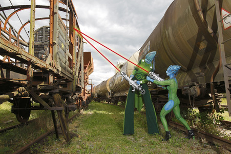 GEEK ART: Außerirdische besuchen die Erde / Aliens Visit Earth Bodypainting