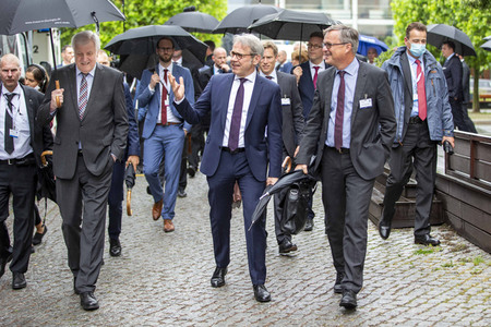 Pressetermin bei der Innenministerkonferenz 2020 in Erfurt