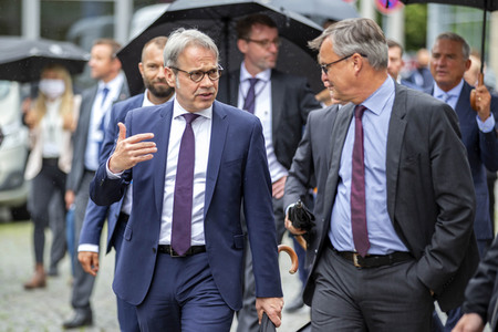 Pressetermin bei der Innenministerkonferenz 2020 in Erfurt