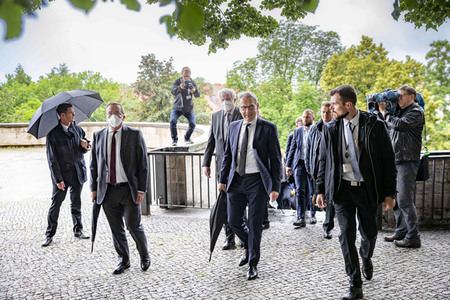 Pressetermin bei der Innenministerkonferenz 2020 in Erfurt