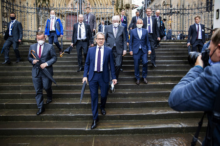 Pressetermin bei der Innenministerkonferenz 2020 in Erfurt