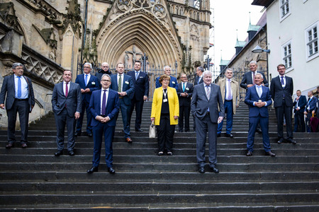 Pressetermin bei der Innenministerkonferenz 2020 in Erfurt