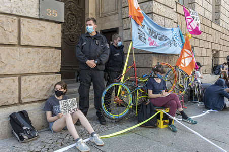 Blockadeaktion von Extinction Rebellion in Berlin
