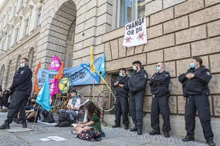 Blockadeaktion von Extinction Rebellion in Berlin