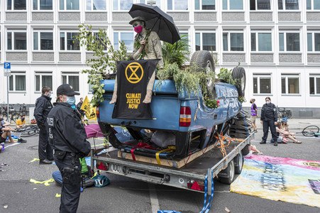 Blockadeaktion von Extinction Rebellion in Berlin