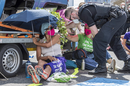 Blockadeaktion von Extinction Rebellion in Berlin