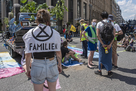 Blockadeaktion von Extinction Rebellion in Berlin