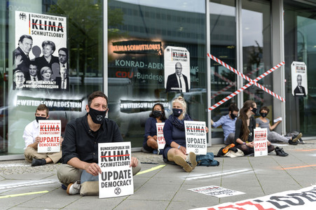 Blockadeaktion von Extinction Rebellion in Berlin