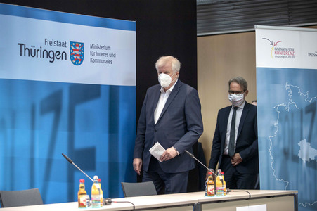 Pressekonferenz zur Innenministerkonferenz Thüringen 2020 in Erfurt