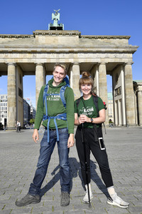 Zieleinlauf der Aktion '750 Kulturkilometer' in Berlin