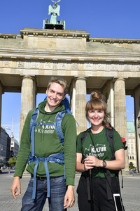 Zieleinlauf der Aktion '750 Kulturkilometer' in Berlin