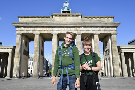 Zieleinlauf der Aktion '750 Kulturkilometer' in Berlin