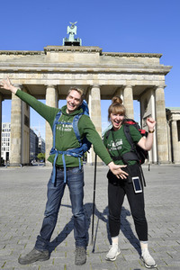 Zieleinlauf der Aktion '750 Kulturkilometer' in Berlin
