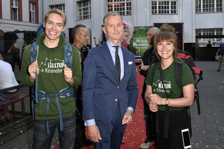 Zieleinlauf der Aktion '750 Kulturkilometer' in Berlin