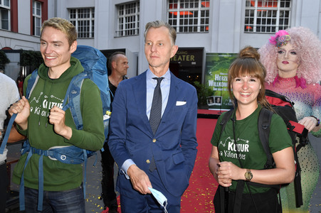 Zieleinlauf der Aktion '750 Kulturkilometer' in Berlin