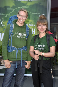 Zieleinlauf der Aktion '750 Kulturkilometer' in Berlin