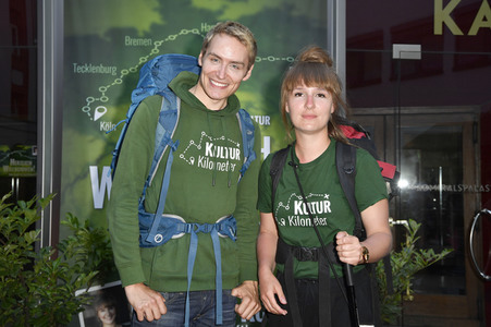 Zieleinlauf der Aktion '750 Kulturkilometer' in Berlin