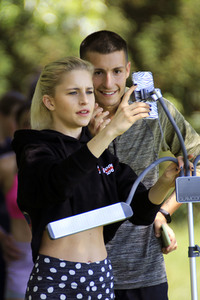 Caro Daur und Marcus zu Solms beim Charity Fitness Workout in Hamburg