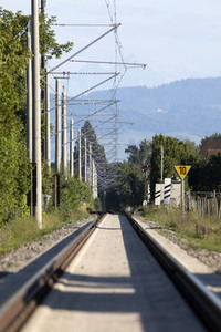Ausbaustrecke der neu elektrifizierten Südbahn bei Lindau