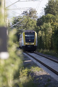 Ausbaustrecke der neu elektrifizierten Südbahn bei Lindau