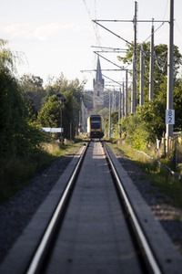 Ausbaustrecke der neu elektrifizierten Südbahn bei Lindau
