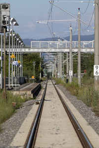 Ausbaustrecke der neu elektrifizierten Südbahn bei Lindau