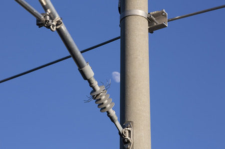 Ausbaustrecke der neu elektrifizierten Südbahn bei Lindau