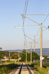 Ausbaustrecke der neu elektrifizierten Südbahn bei Lindau