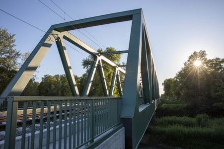 Ausbaustrecke der neu elektrifizierten Südbahn bei Lindau