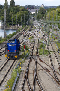 Ausbaustrecke der neu elektrifizierten Südbahn bei Lindau