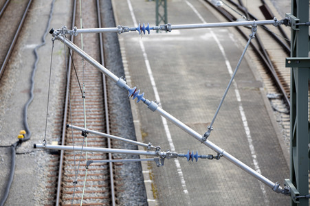 Ausbaustrecke der neu elektrifizierten Südbahn bei Lindau