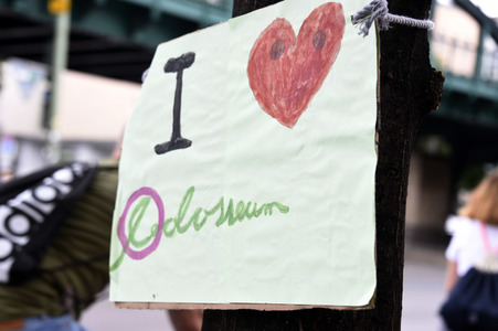 Demonstration zur Rettung des Kinos Colosseum in Berlin