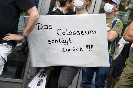 Demonstration zur Rettung des Kinos Colosseum in Berlin