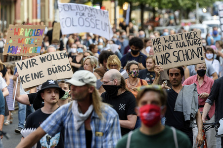 Demonstration zur Rettung des Kinos Colosseum in Berlin
