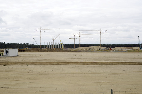 Baustelle der Tesla Gigafactory 4 in Grünheide
