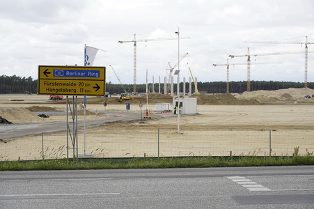 Baustelle der Tesla Gigafactory 4 in Grünheide