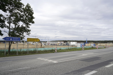 Baustelle der Tesla Gigafactory 4 in Grünheide