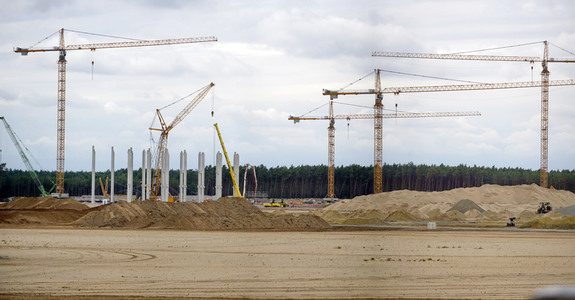 Baustelle der Tesla Gigafactory 4 in Grünheide