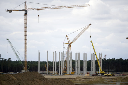 Baustelle der Tesla Gigafactory 4 in Grünheide