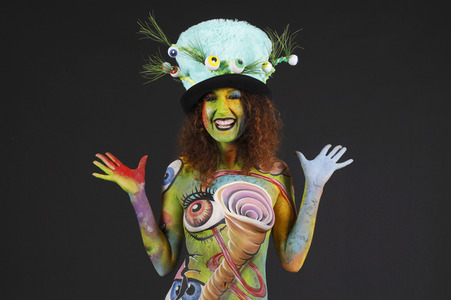 Jörg Düsterwald beim World Bodypainting Festival 2020 online in Hameln