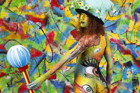 Jörg Düsterwald beim World Bodypainting Festival 2020 online in Hameln