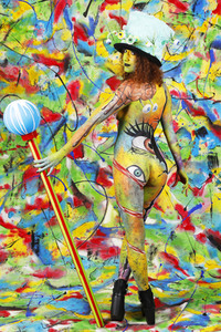 Jörg Düsterwald beim World Bodypainting Festival 2020 online in Hameln