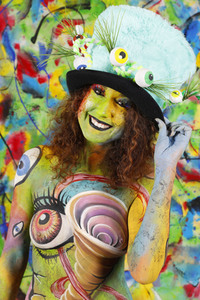 Jörg Düsterwald beim World Bodypainting Festival 2020 online in Hameln