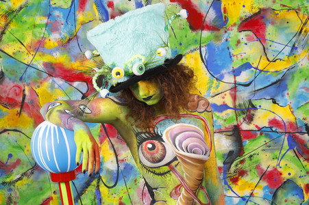 Jörg Düsterwald beim World Bodypainting Festival 2020 online in Hameln