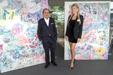 Vernissage 'Paintings from washing machine or New Washed Art' in Hamburg