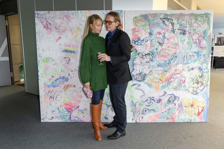 Vernissage 'Paintings from washing machine or New Washed Art' in Hamburg