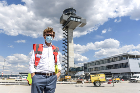 Vorfeld-Baustelle am Flughafen Berlin Brandenburg in Schönefeld